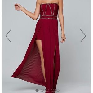 Bebe strapless bandage top pleated dress - small